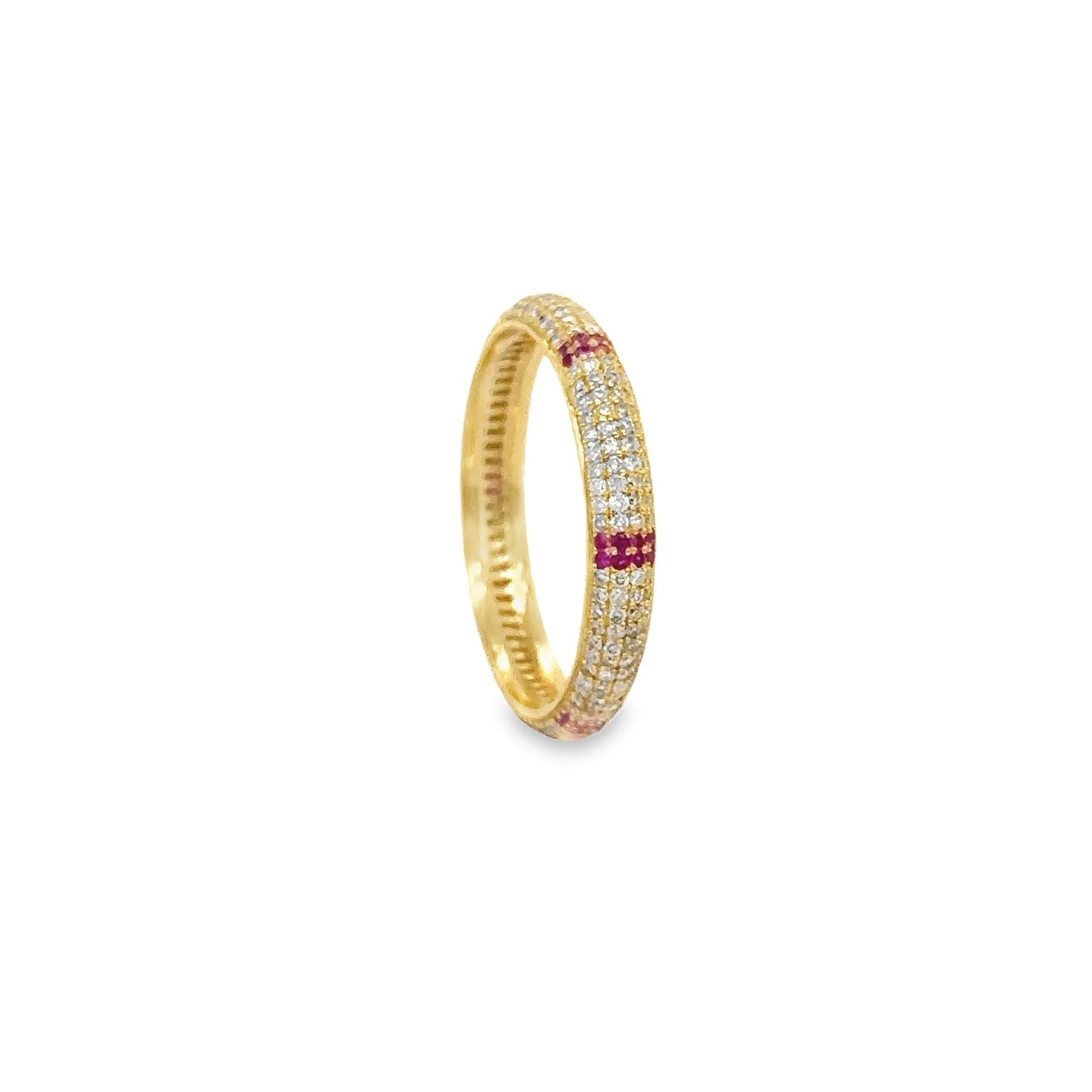 14KT YELLOW GOLD RUBY AND DIAMONDS RING