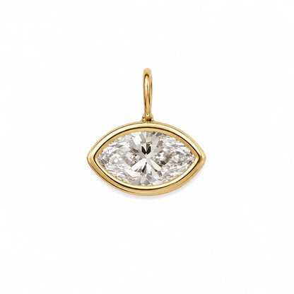 14KT YELLOW GOLD MARQUISE NATURAL DIAMOND PENDANT