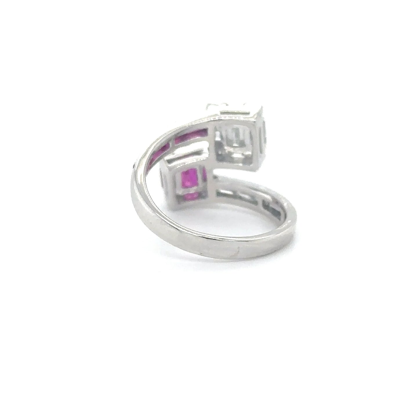 14KT WHITE GOLD RUBY DIAMOND RING
