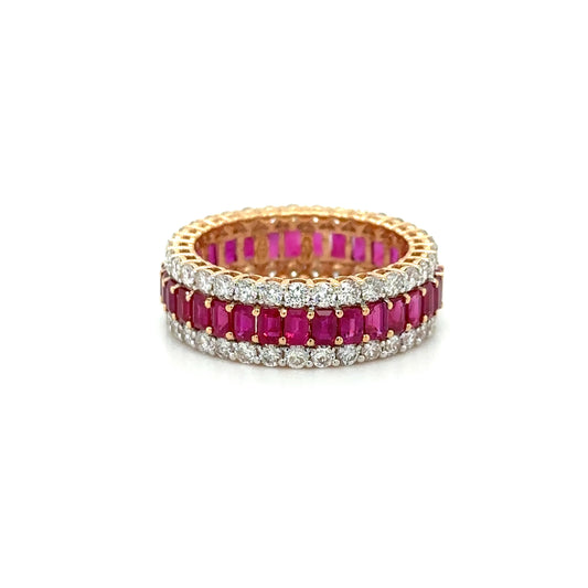 18KT ROSE GOLD RUBY DIAMOND RING