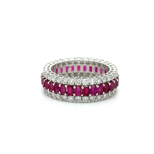 18KT WHITE GOLD RUBY DIAMOND RING