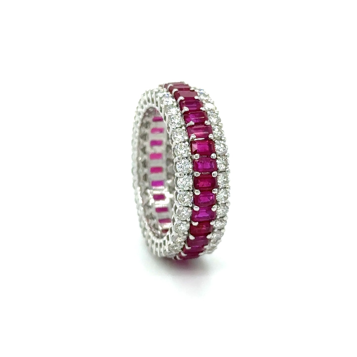 18KT WHITE GOLD RUBY DIAMOND RING