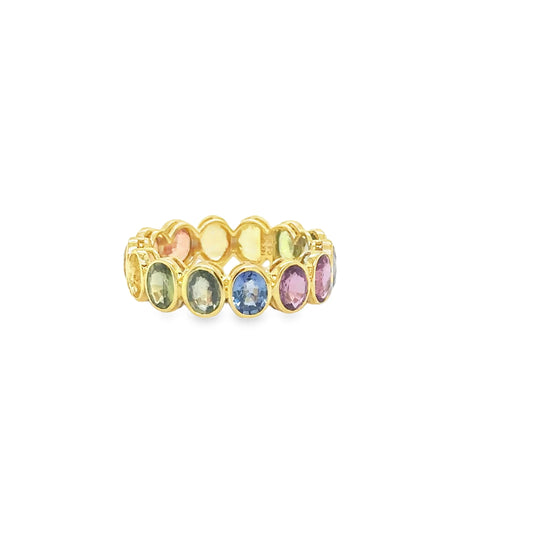 14KT GOLD MULTI SAPPHIRE RING