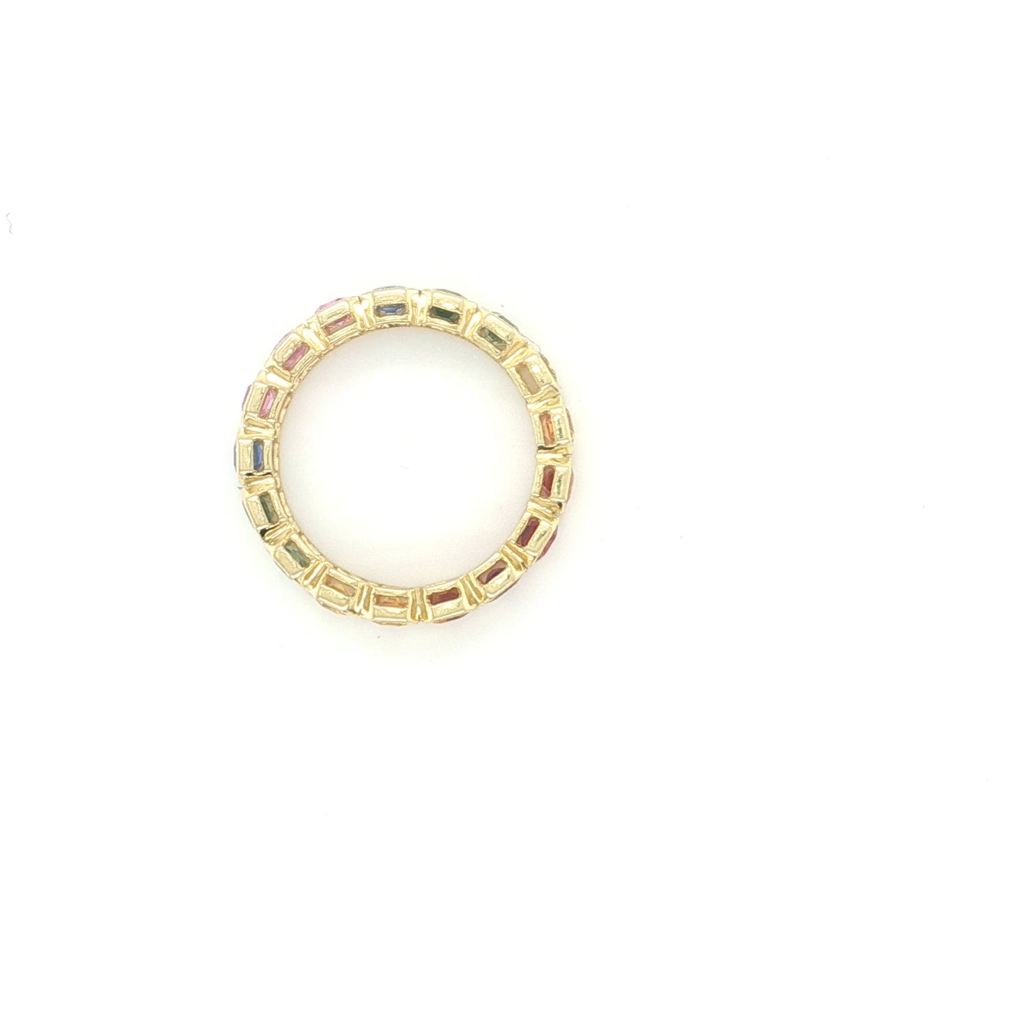 14KT YELLOW GOLD MULTI SAPPHIRE RING