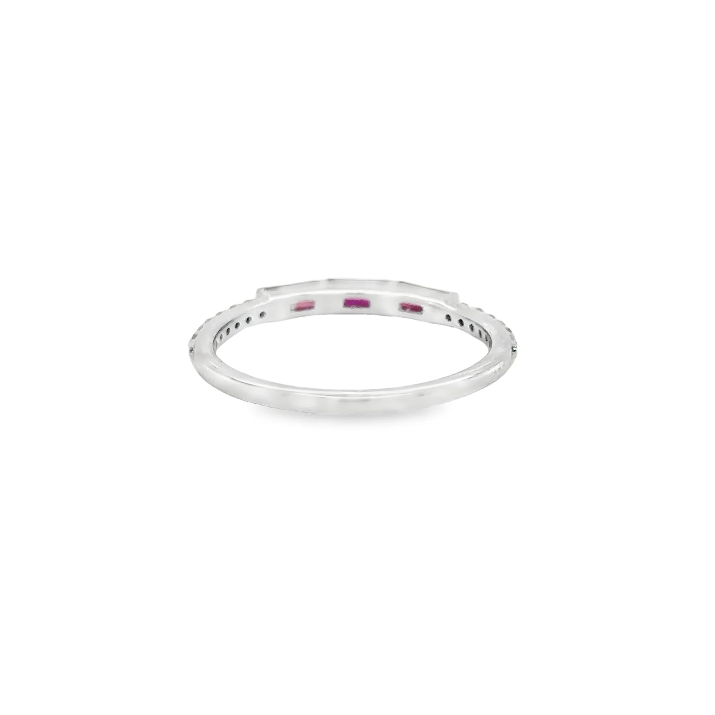 14KT WHITE GOLD RUBY AND DIAMONDS RING