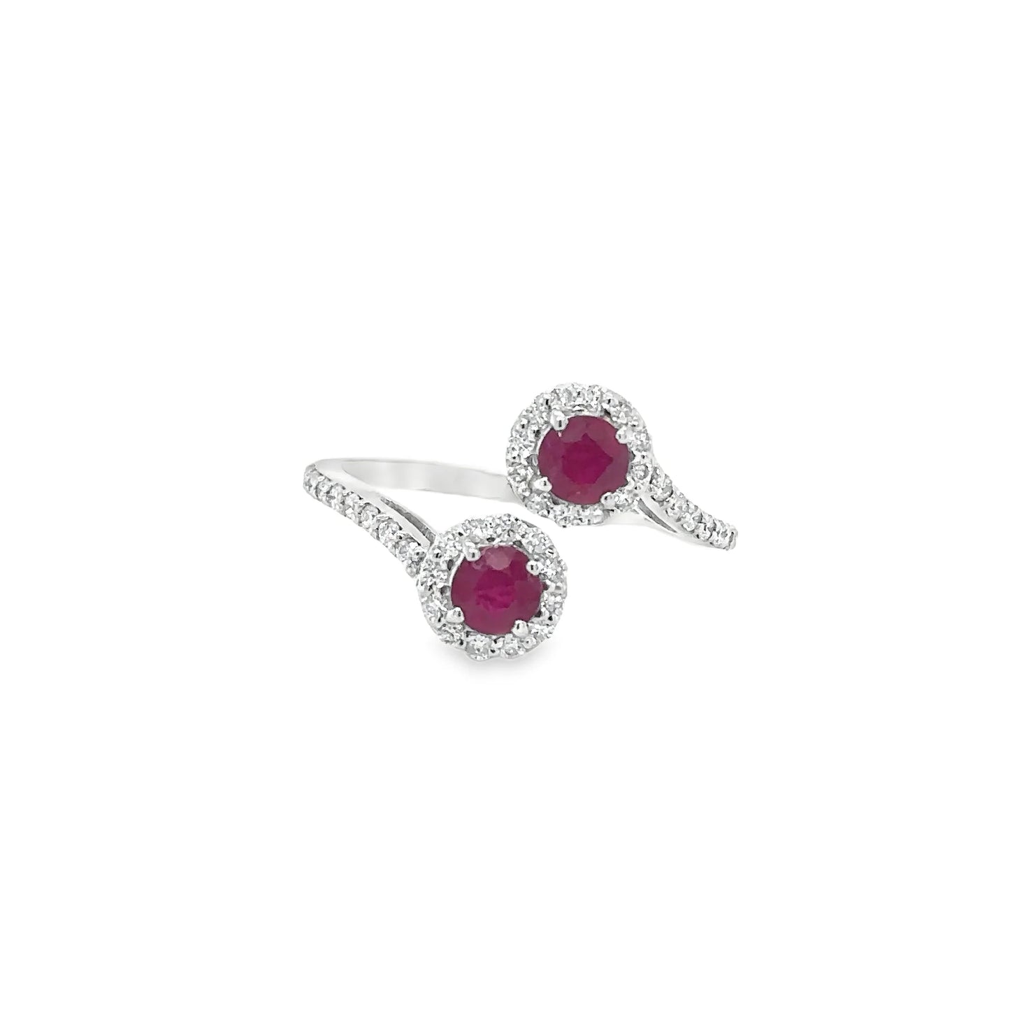 18KT WHITE GOLD RUBY AND DIAMONDS RING