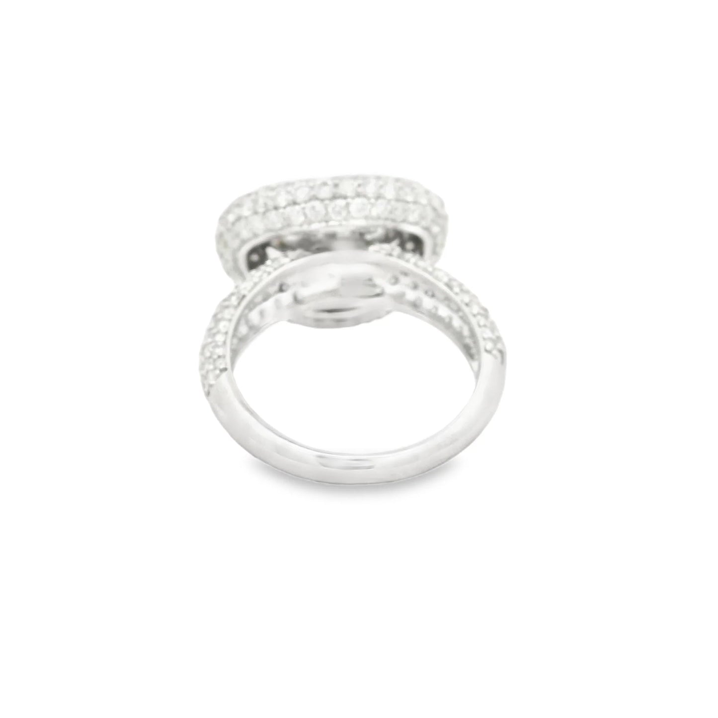 14KT WHITE GOLD FRESH WATER PEARL AND DIAMOND RING