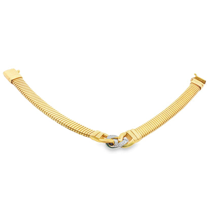 14KT YELLOW GOLD AND NATURAL DIAMONDS TUBOGAS BRACELET