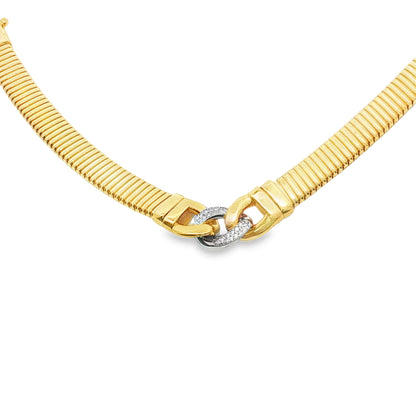 14KT YELLOW GOLD AND NATURAL DIAMONDS TUBOGAS BRACELET