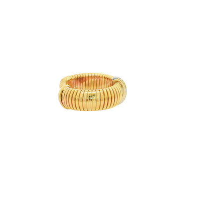 14KT YELLOW GOLD AND NATURAL DIAMONDS TUBOGAS RING