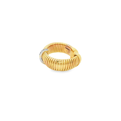 14KT YELLOW GOLD AND NATURAL DIAMONDS TUBOGAS RING