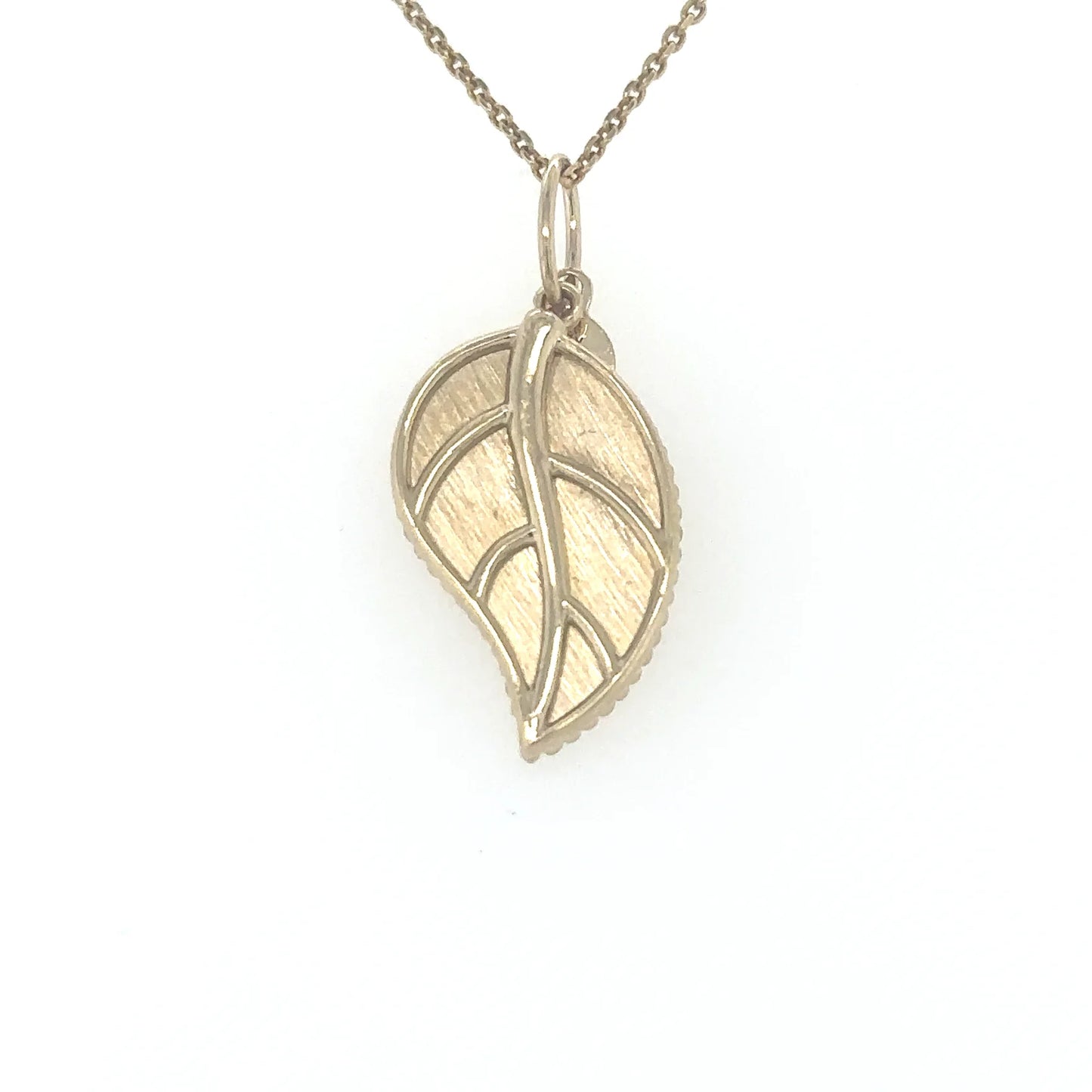 14K YELLOW GOLD LEAF PENDANT