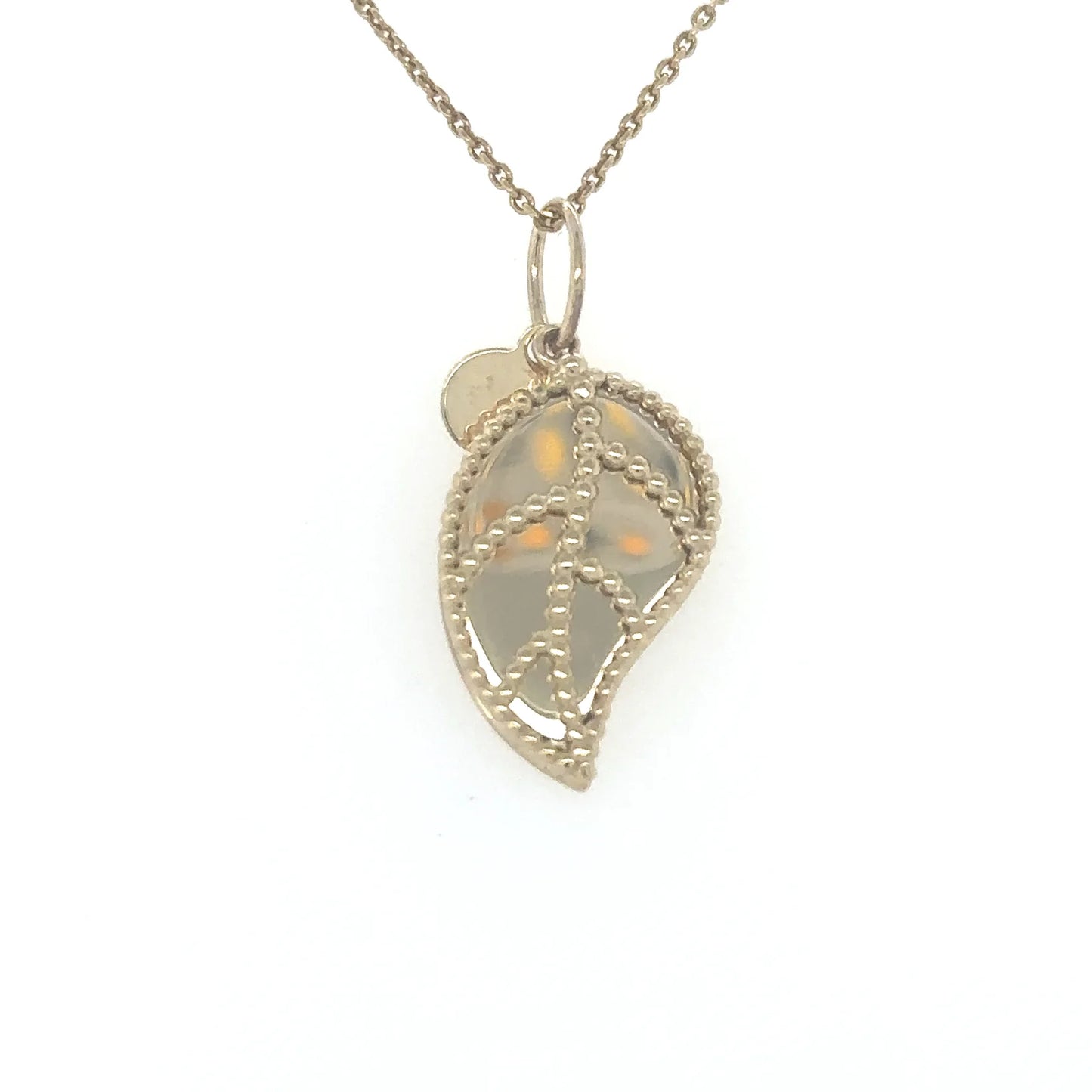 14K YELLOW GOLD LEAF PENDANT