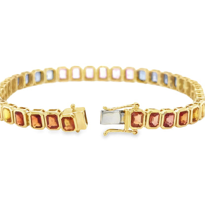 18KT YELLOW GOLD MULTI SAPPHIRE BRACELET