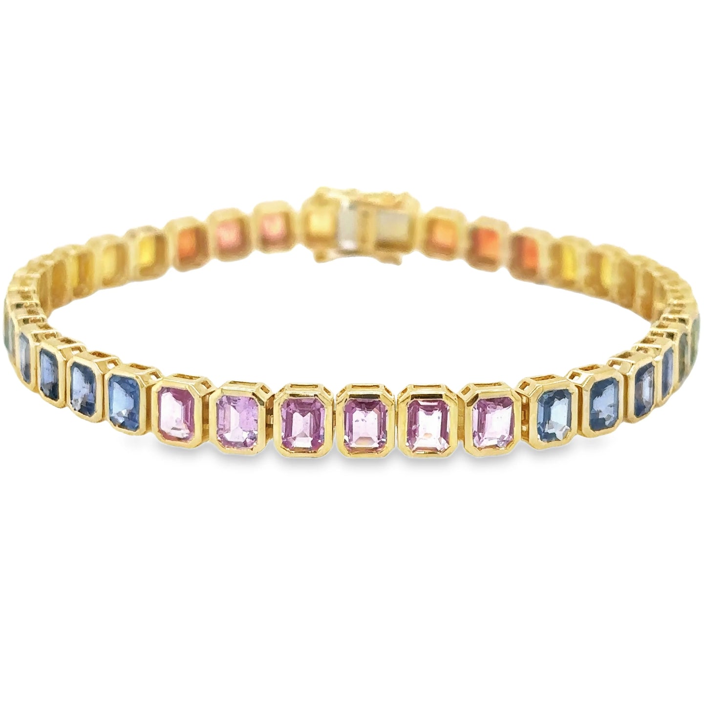 18KT YELLOW GOLD MULTI SAPPHIRE BRACELET