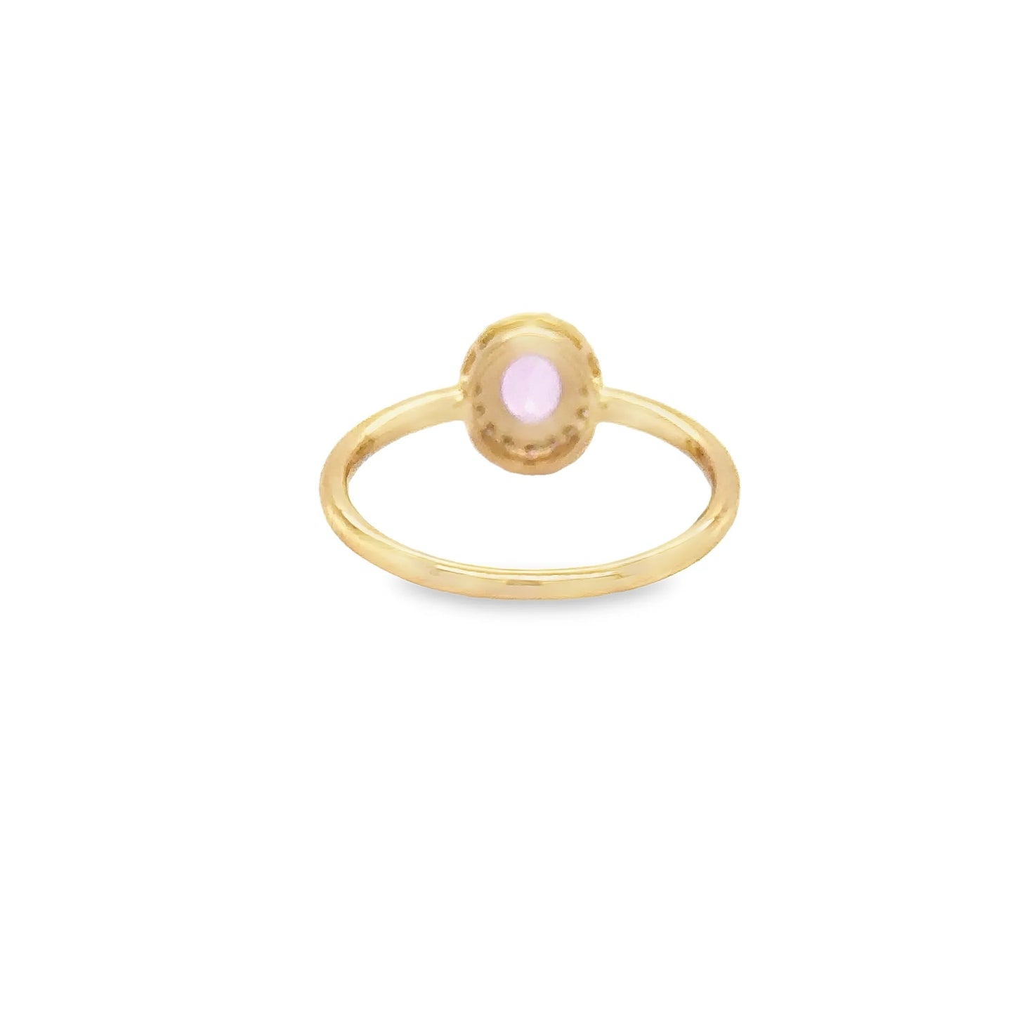 14KT YELLOW GOLD PINK SAPPHIRE AND DIAMONDS RING