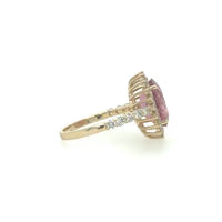YELLOW GOLD RUBELLITE RING WITH DIAMONDS
