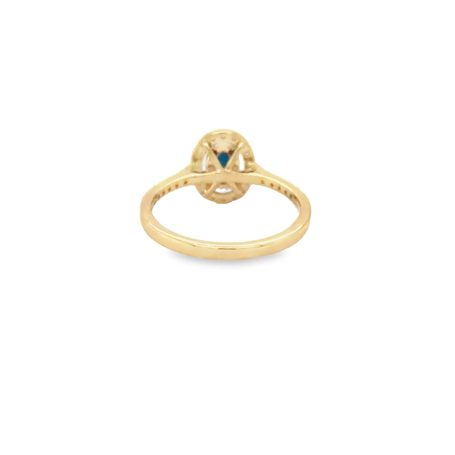 14KT YELLOW GOLD TURQUOISE RING WITH DIAMONDS