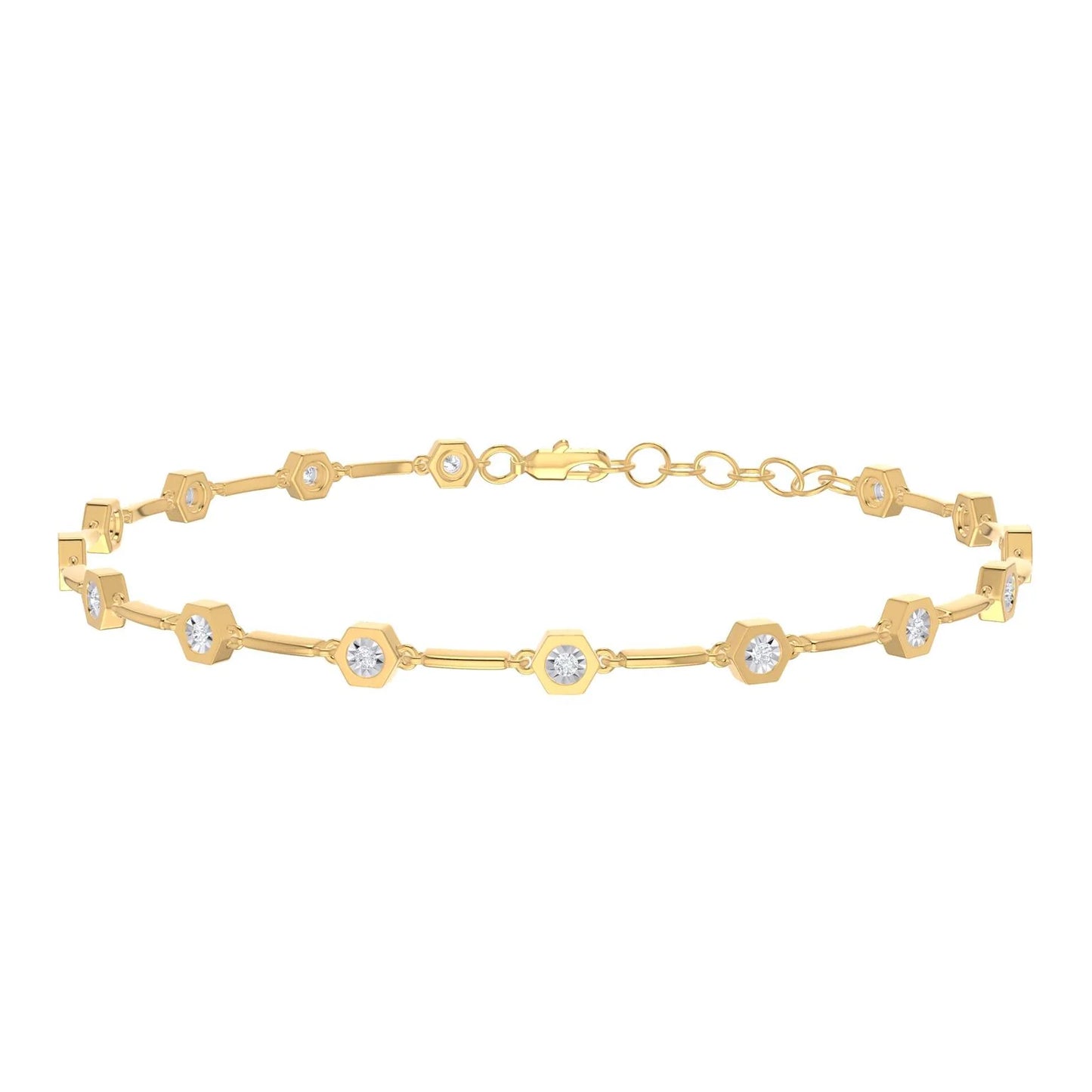 14KT YELLOW GOLD DIAMOND BRACELET