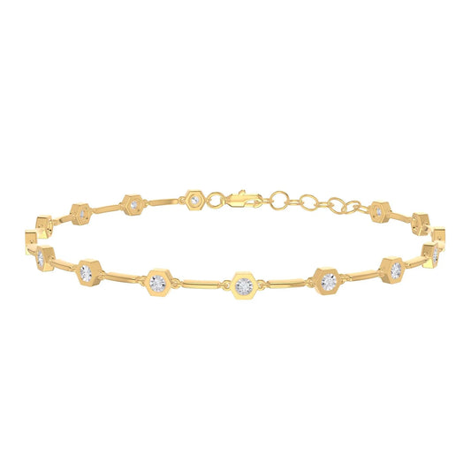 14KT YELLOW GOLD DIAMOND BRACELET