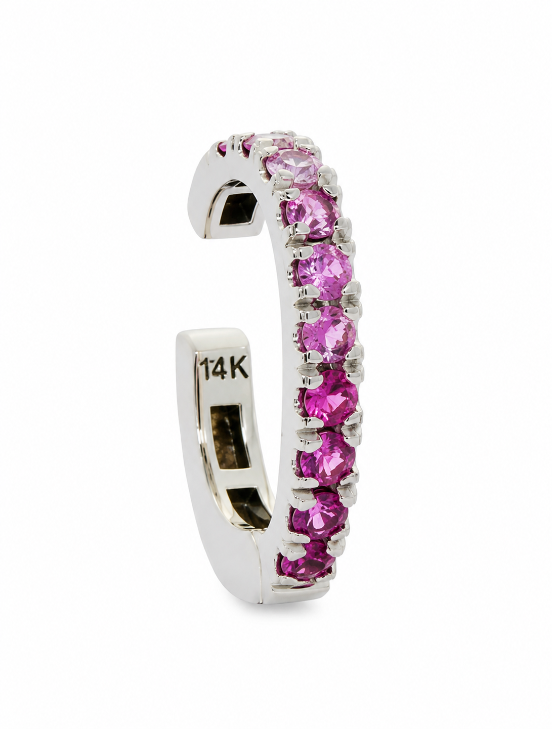 14K PINK SAPPHIRE OMBRE EAR CUFF, 0.40-.45 CTW, ANY GOLD COLOR