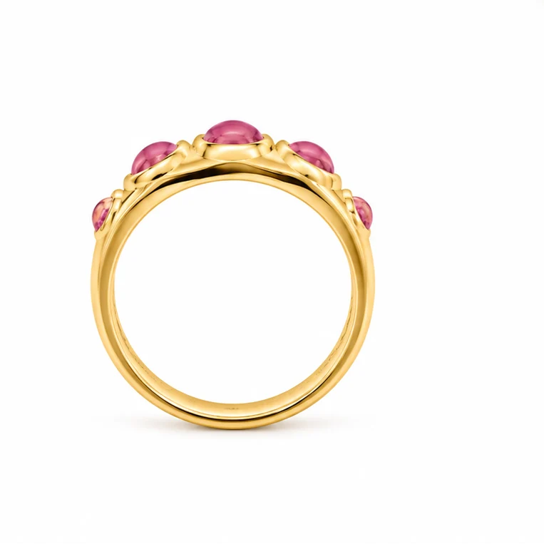 14KT YELLOW GOLD PINK TOURMALINE STYLE RING