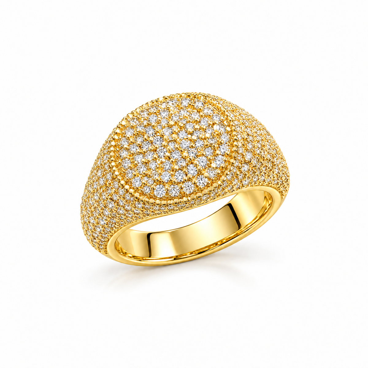 14K YG PAVE DIAMOND PINKY RING