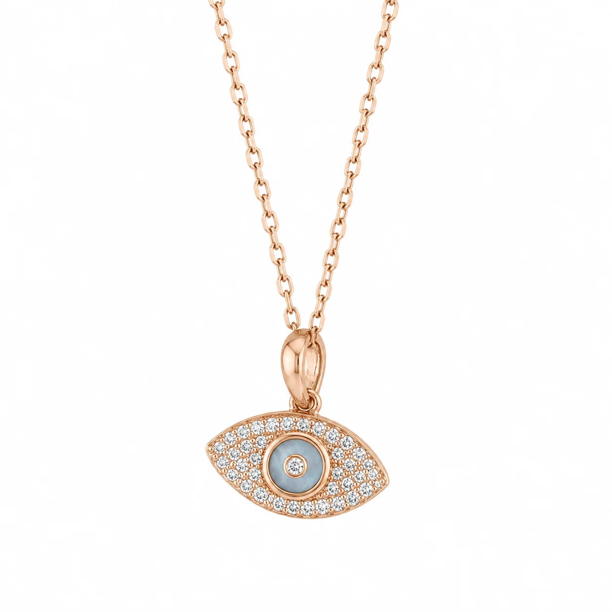 14KT GOLD NATURAL DIAMOND AND MOTHER OF PEARL NECKLACE