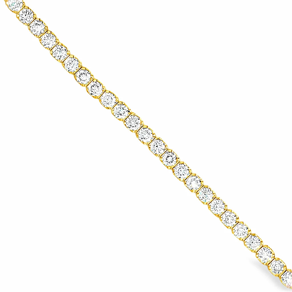 14KT YELLOW GOLD NATURAL DIAMONDS TENNIS BRACELET (7.00 CTS)