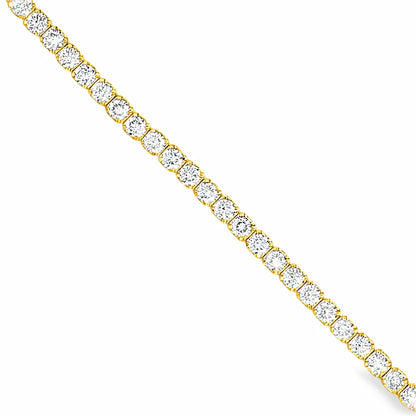 14KT YELLOW GOLD NATURAL DIAMONDS TENNIS BRACELET (7.00 CTS)