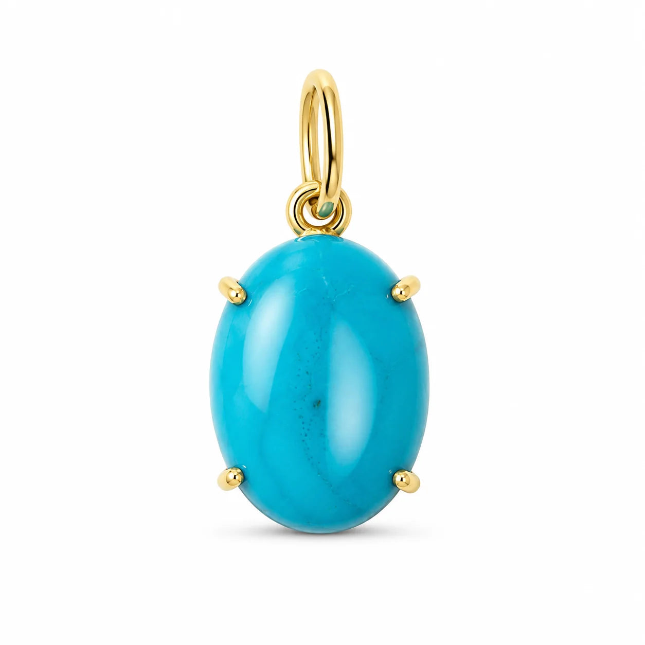 14KT YELLOW GOLD TURQUOISE PENDANT