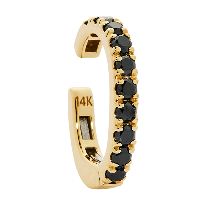 14K BLACK DIAMOND EAR CUFF, .35 CTW, ANY GOLD COLOR