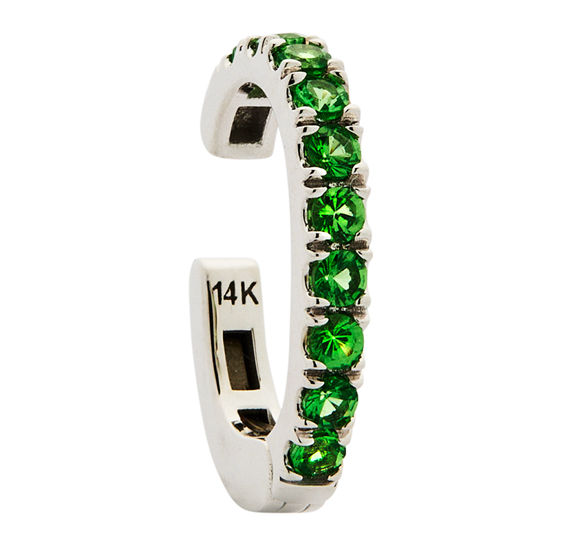 14K TSAVORITE EAR CUFF, 0.40-0.45 CTW, ANY GOLD COLOR
