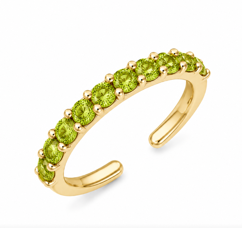 14K PERIDOT EAR CUFF, 0.40-.45 CTW, ANY GOLD COLOR