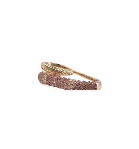 18KT WHITE GOLD PINK SAPPHIRE AND DIAMOND RING