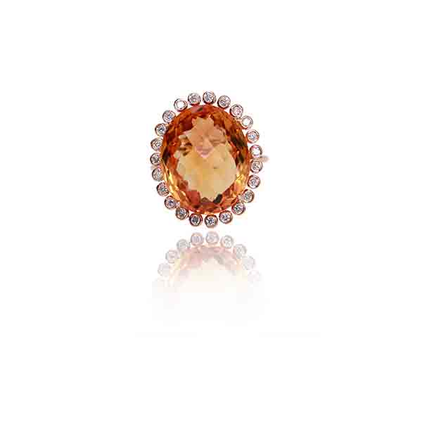 Diamond/Citrine Ring