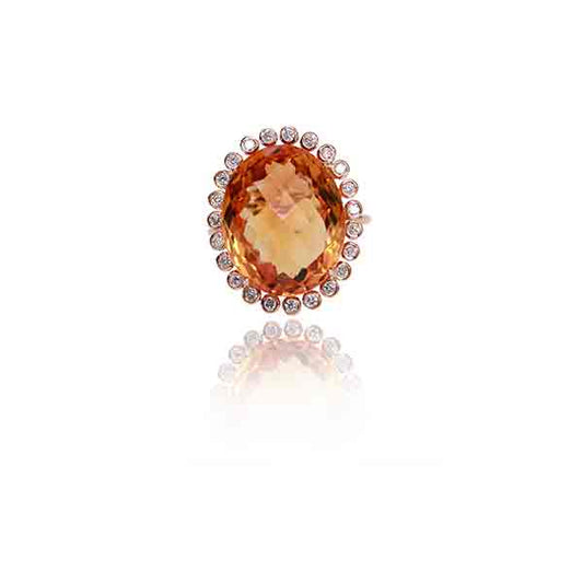 Diamond/Citrine Ring