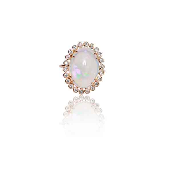 Diamond/Moon Stone Ring