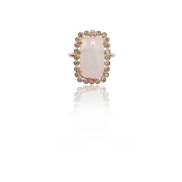 Diamond/Moon Stone Ring