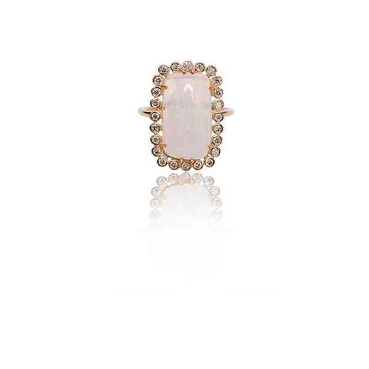 Diamond/Moon Stone Ring