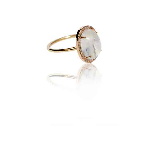 Diamond/Moon Stone Ring