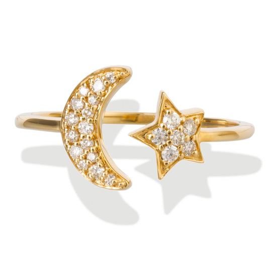 DIAMOND MOON/STAR RING