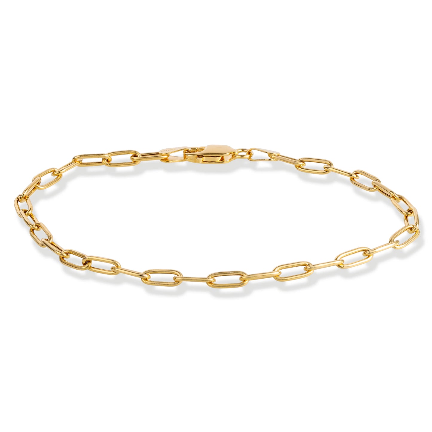 14KT GOLD ROUND PAPERCLIP BRACELET