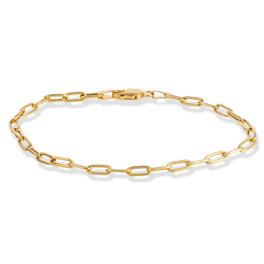 14KT GOLD ROUND PAPERCLIP BRACELET