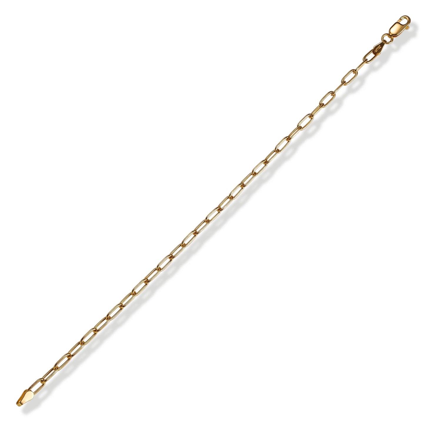 14KT GOLD ROUND PAPERCLIP BRACELET