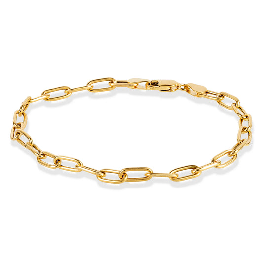 14KT GOLD ROUND PAPERCLIP BRACELET