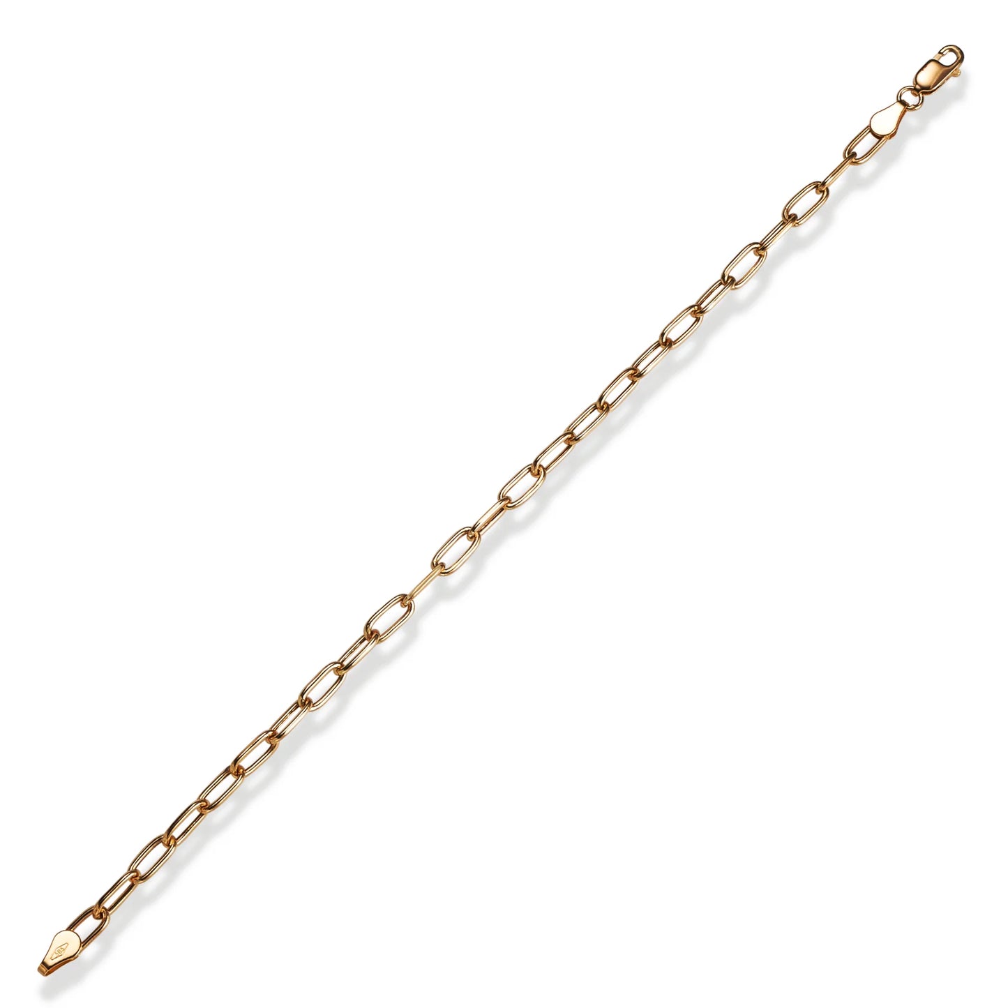 14KT GOLD ROUND PAPERCLIP BRACELET