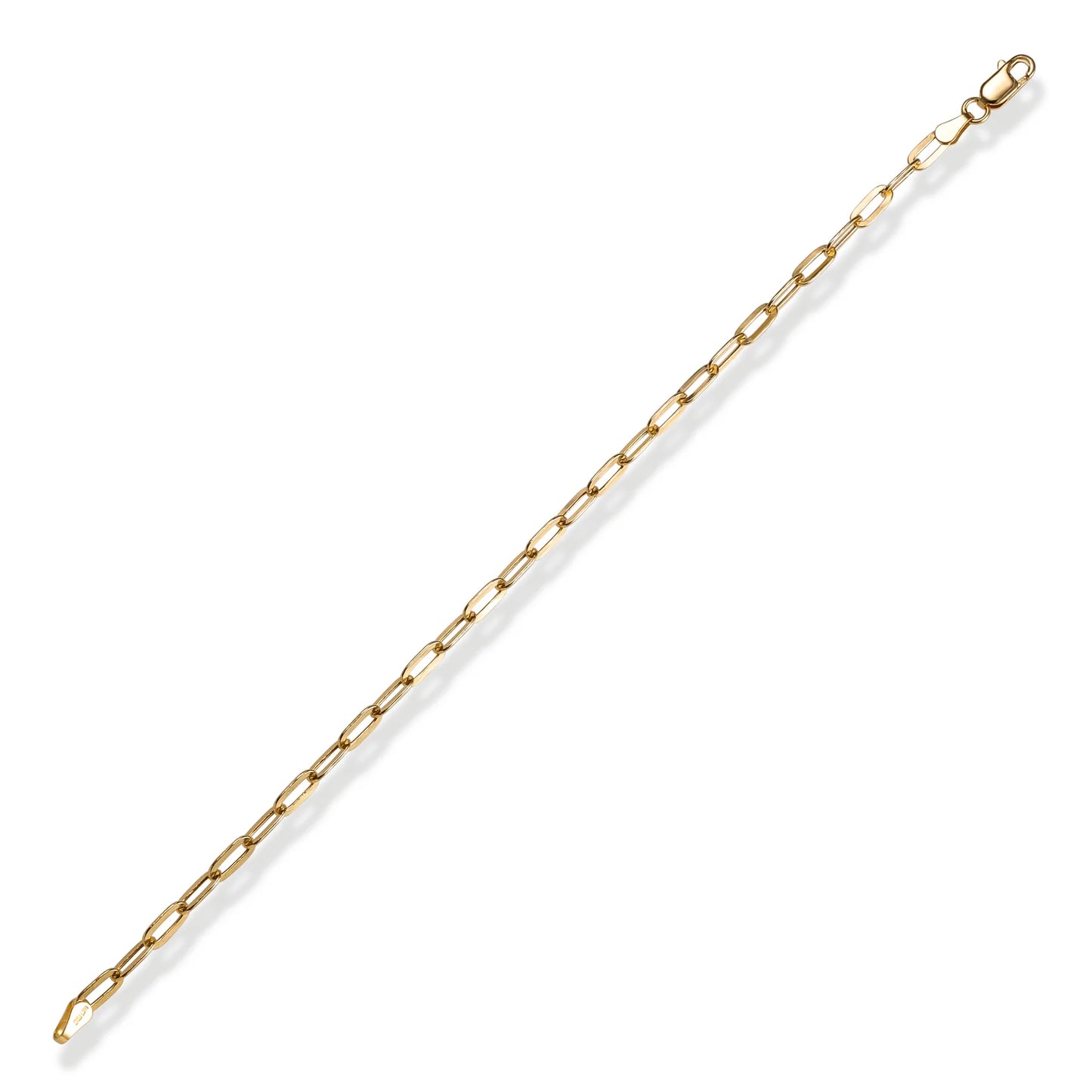 14KT GOLD ROUND PAPERCLIP BRACELET