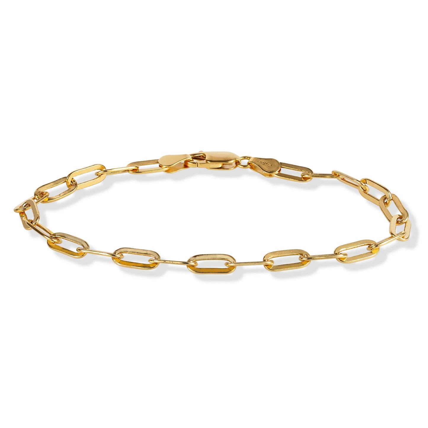 14KT GOLD FLAT PAPERCLIP CHAIN