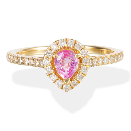 14KT DIAMOND / STONE PEAR SHAPE RING